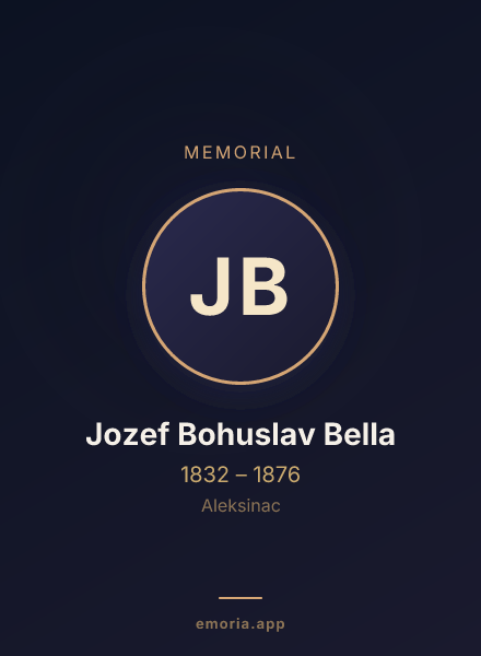 Memorial portrait of Jozef Bohuslav Bella