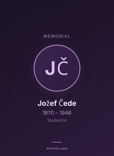 Memorial portrait of Jožef Čede