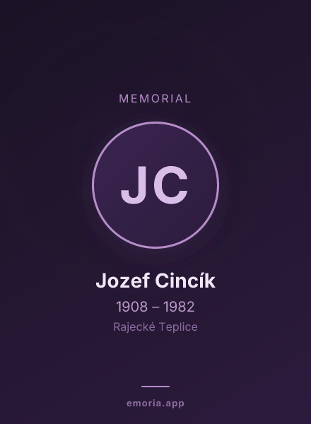 Memorial portrait of Jozef Cincík