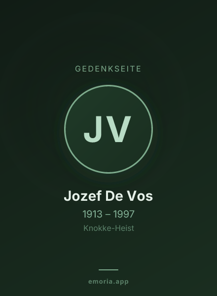 Gedenkportrait von Jozef De Vos