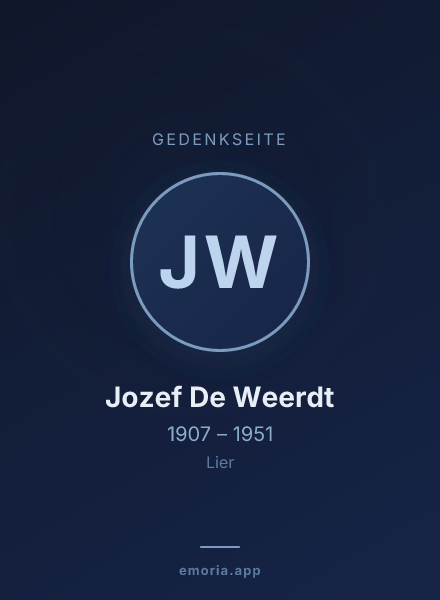 Gedenkportrait von Jozef De Weerdt