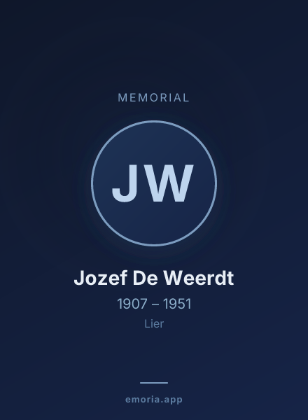 Memorial portrait of Jozef De Weerdt