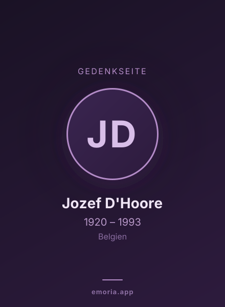Gedenkportrait von Jozef D'Hoore