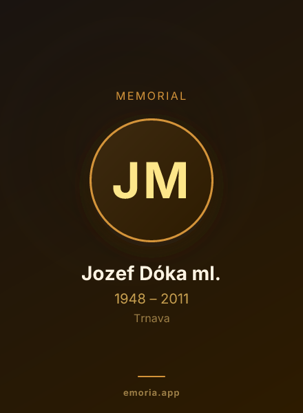 Memorial portrait of Jozef Dóka ml.
