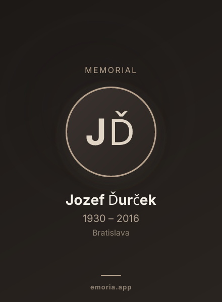 Memorial portrait of Jozef Ďurček