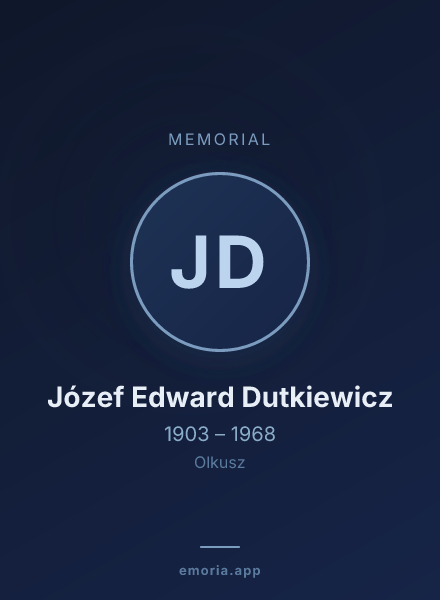 Memorial portrait of Józef Edward Dutkiewicz