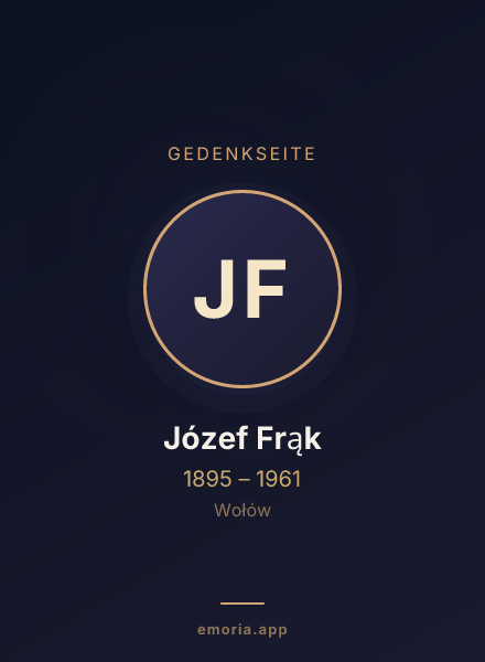 Gedenkportrait von Józef Frąk