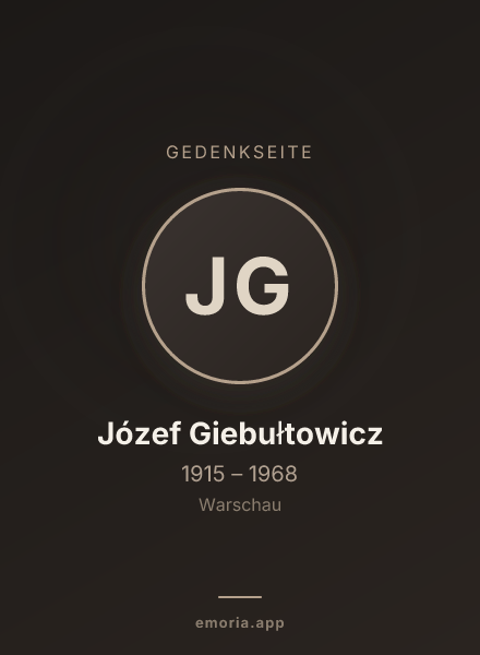 Gedenkportrait von Józef Giebułtowicz