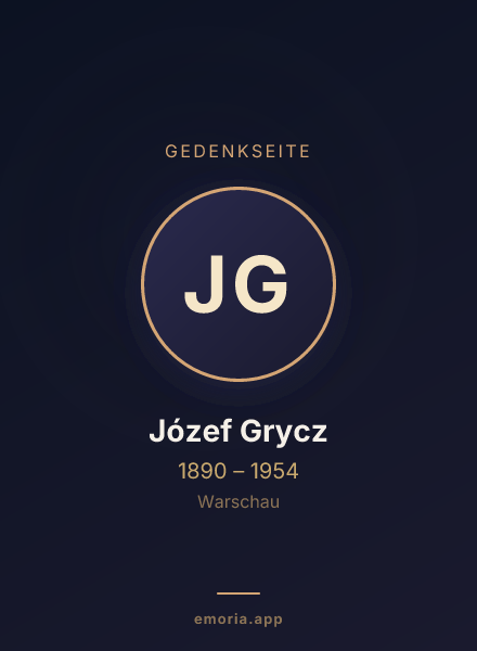 Gedenkportrait von Józef Grycz