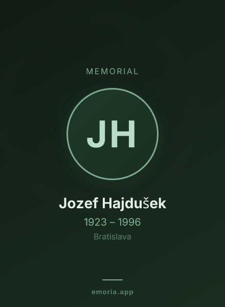 Memorial portrait of Jozef Hajdušek