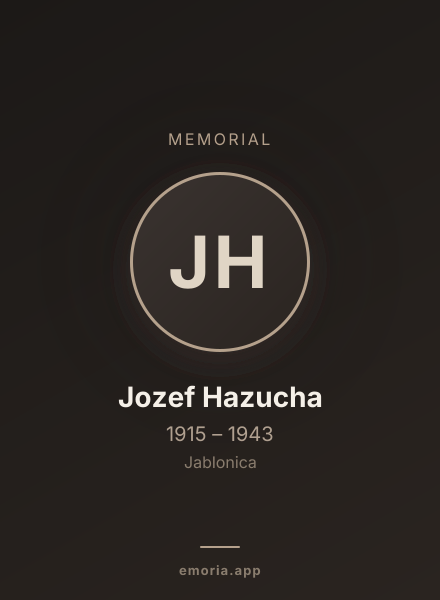 Memorial portrait of Jozef Hazucha