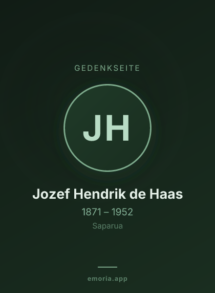Gedenkportrait von Jozef Hendrik de Haas