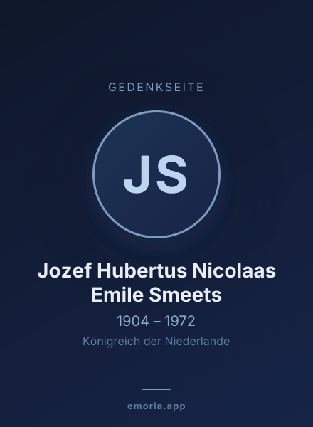 Gedenkportrait von Jozef Hubertus Nicolaas Emile Smeets