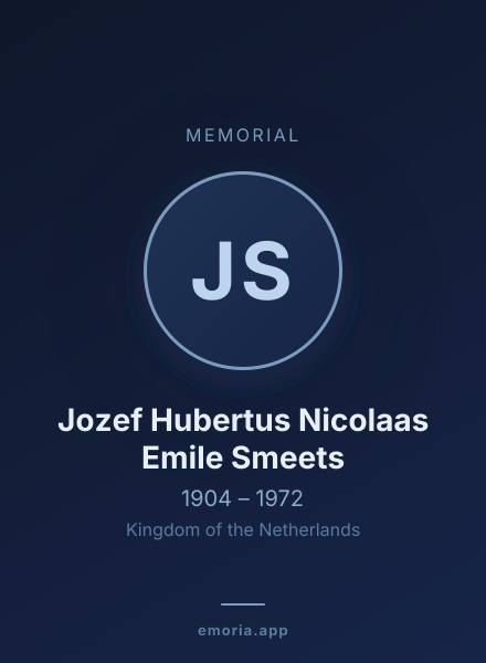 Memorial portrait of Jozef Hubertus Nicolaas Emile Smeets