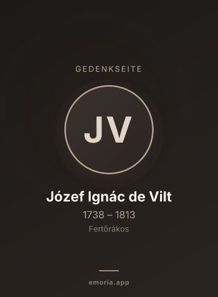 Gedenkportrait von Józef Ignác de Vilt