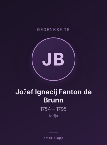 Gedenkportrait von Jožef Ignacij Fanton de Brunn