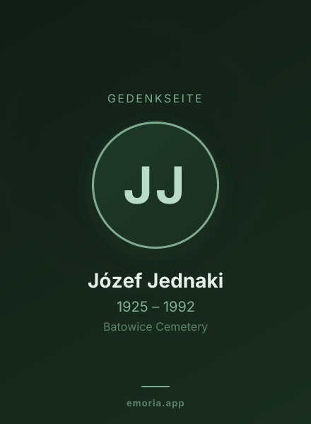 Gedenkportrait von Józef Jednaki