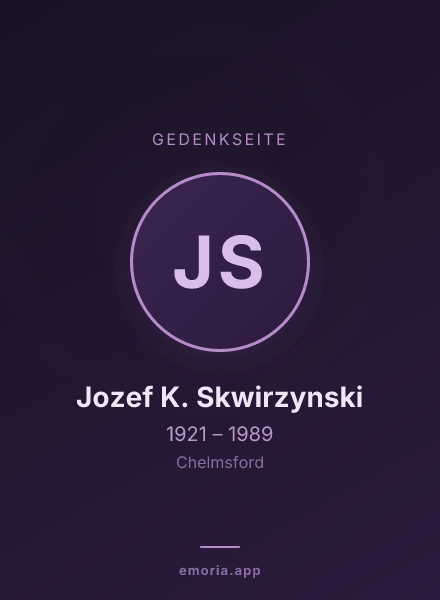 Gedenkportrait von Jozef K. Skwirzynski