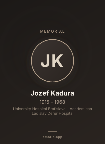 Memorial portrait of Jozef Kadura