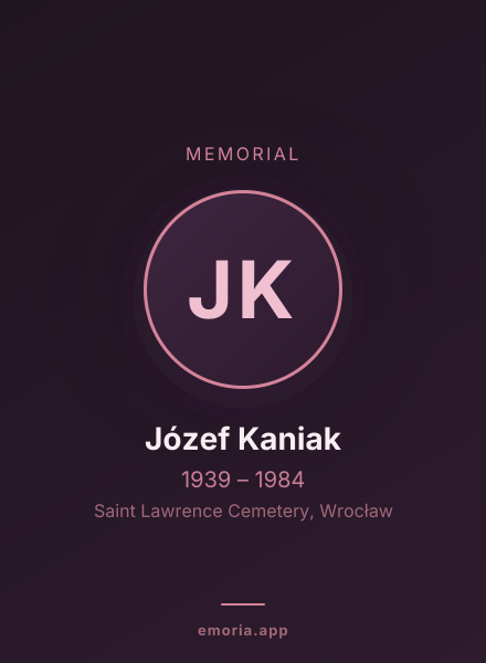 Memorial portrait of Józef Kaniak