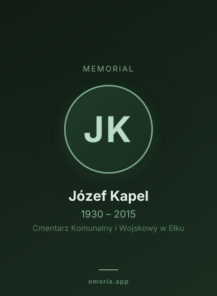 Memorial portrait of Józef Kapel