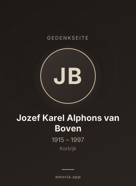 Gedenkportrait von Jozef Karel Alphons van Boven