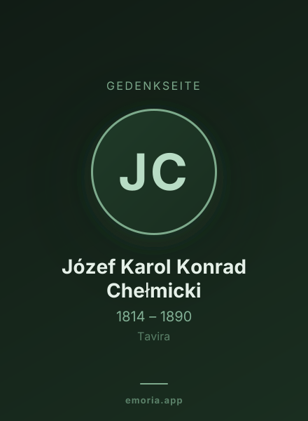 Gedenkportrait von Józef Karol Konrad Chełmicki
