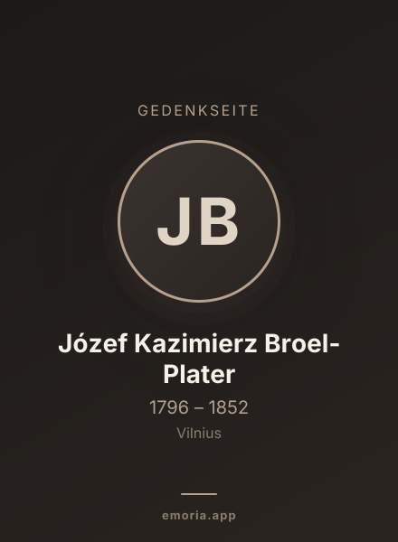 Gedenkportrait von Józef Kazimierz Broel-Plater