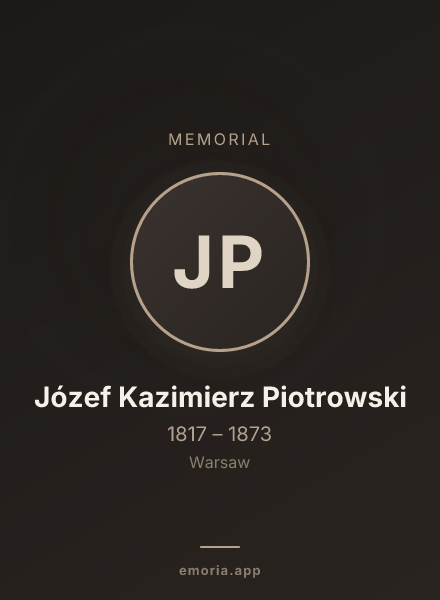 Memorial portrait of Józef Kazimierz Piotrowski