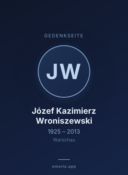 Gedenkportrait von Józef Kazimierz Wroniszewski