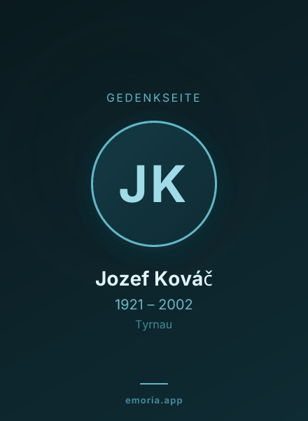 Gedenkportrait von Jozef Kováč