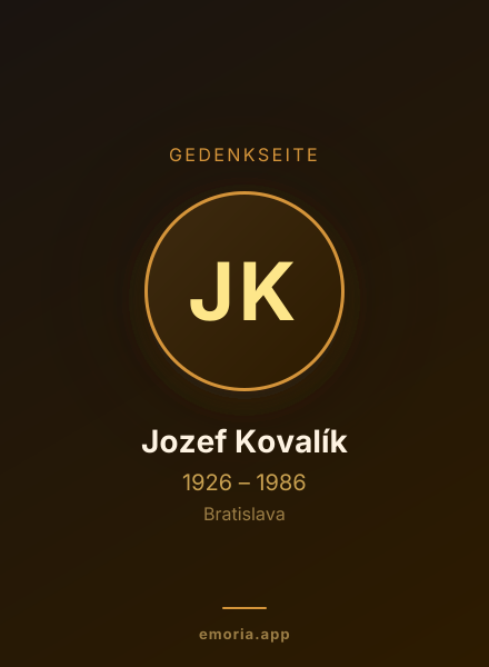 Gedenkportrait von Jozef Kovalík