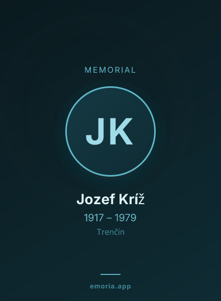 Memorial portrait of Jozef Kríž