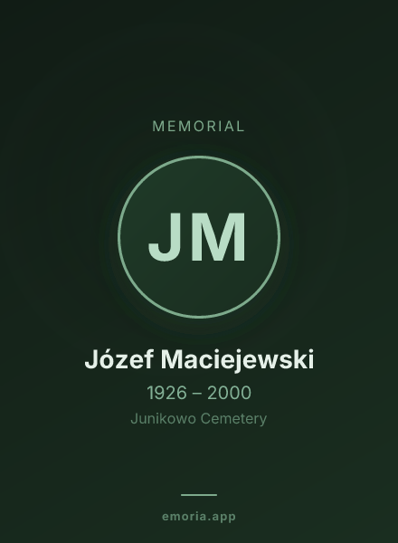 Memorial portrait of Józef Maciejewski