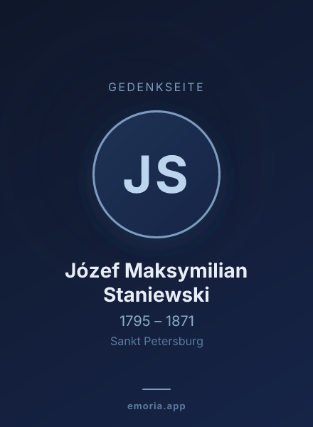 Gedenkportrait von Józef Maksymilian Staniewski