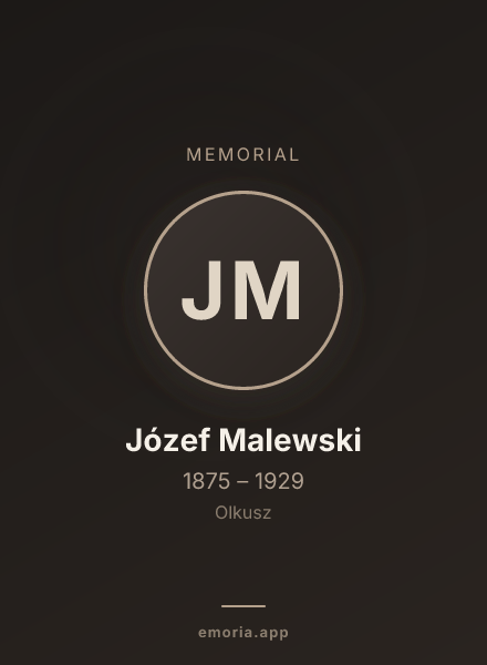 Memorial portrait of Józef Malewski