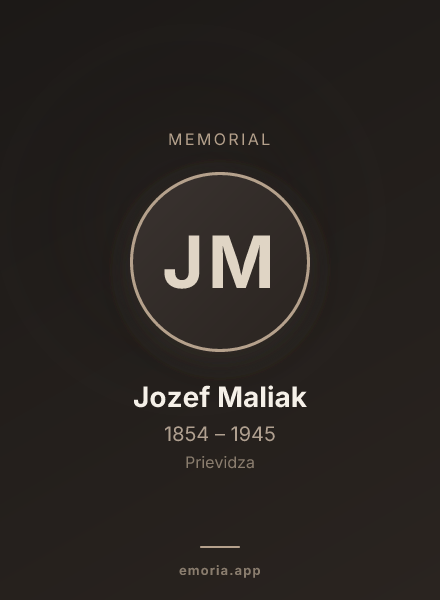 Memorial portrait of Jozef Maliak