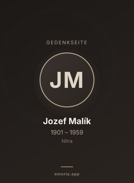 Gedenkportrait von Jozef Malík