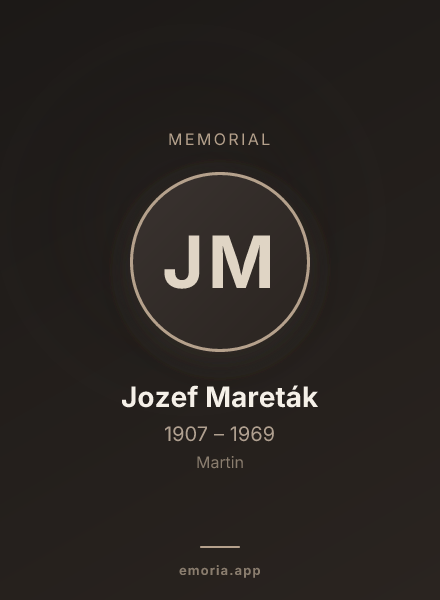 Memorial portrait of Jozef Mareták