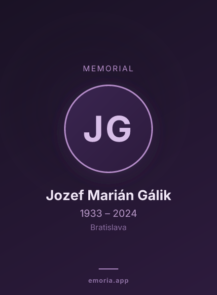 Memorial portrait of Jozef Marián Gálik