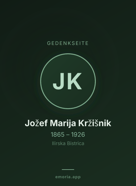Gedenkportrait von Jožef Marija Kržišnik