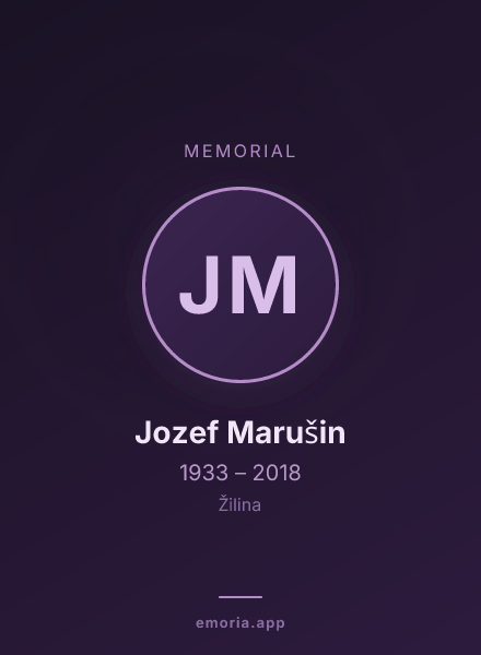 Memorial portrait of Jozef Marušin