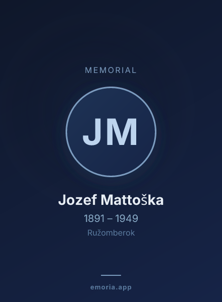 Memorial portrait of Jozef Mattoška