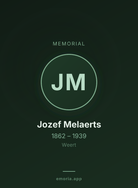 Memorial portrait of Jozef Melaerts