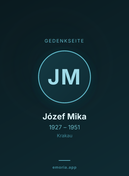 Gedenkportrait von Józef Mika