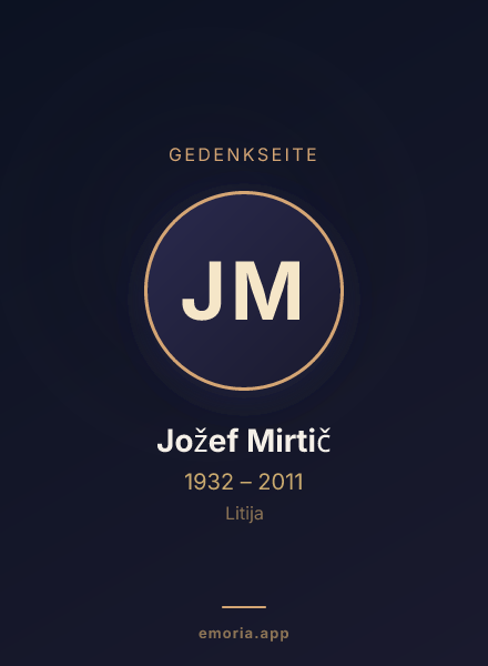 Gedenkportrait von Jožef Mirtič