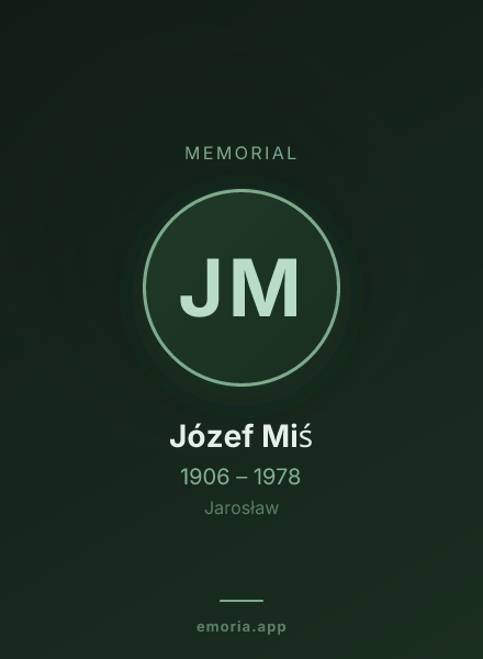 Memorial portrait of Józef Miś