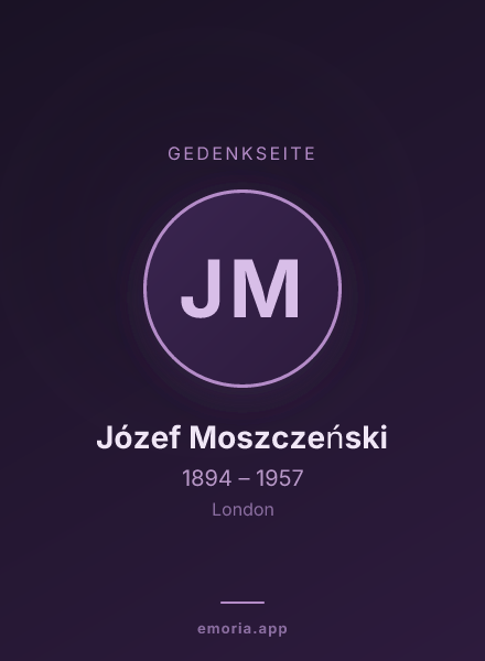 Gedenkportrait von Józef Moszczeński
