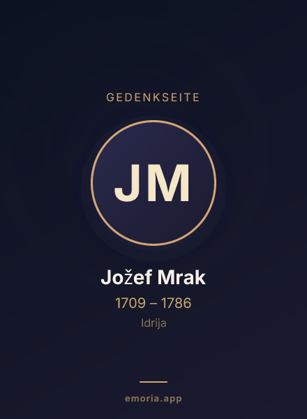 Gedenkportrait von Jožef Mrak