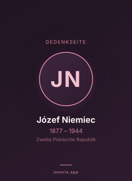 Gedenkportrait von Józef Niemiec